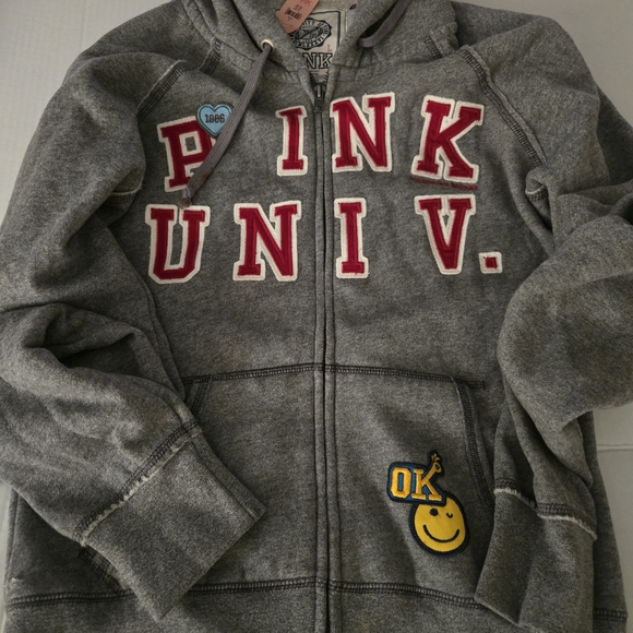 Victoria's Secret Gray Hoodie with Red and Yellow Accents - Picture 1 of 2